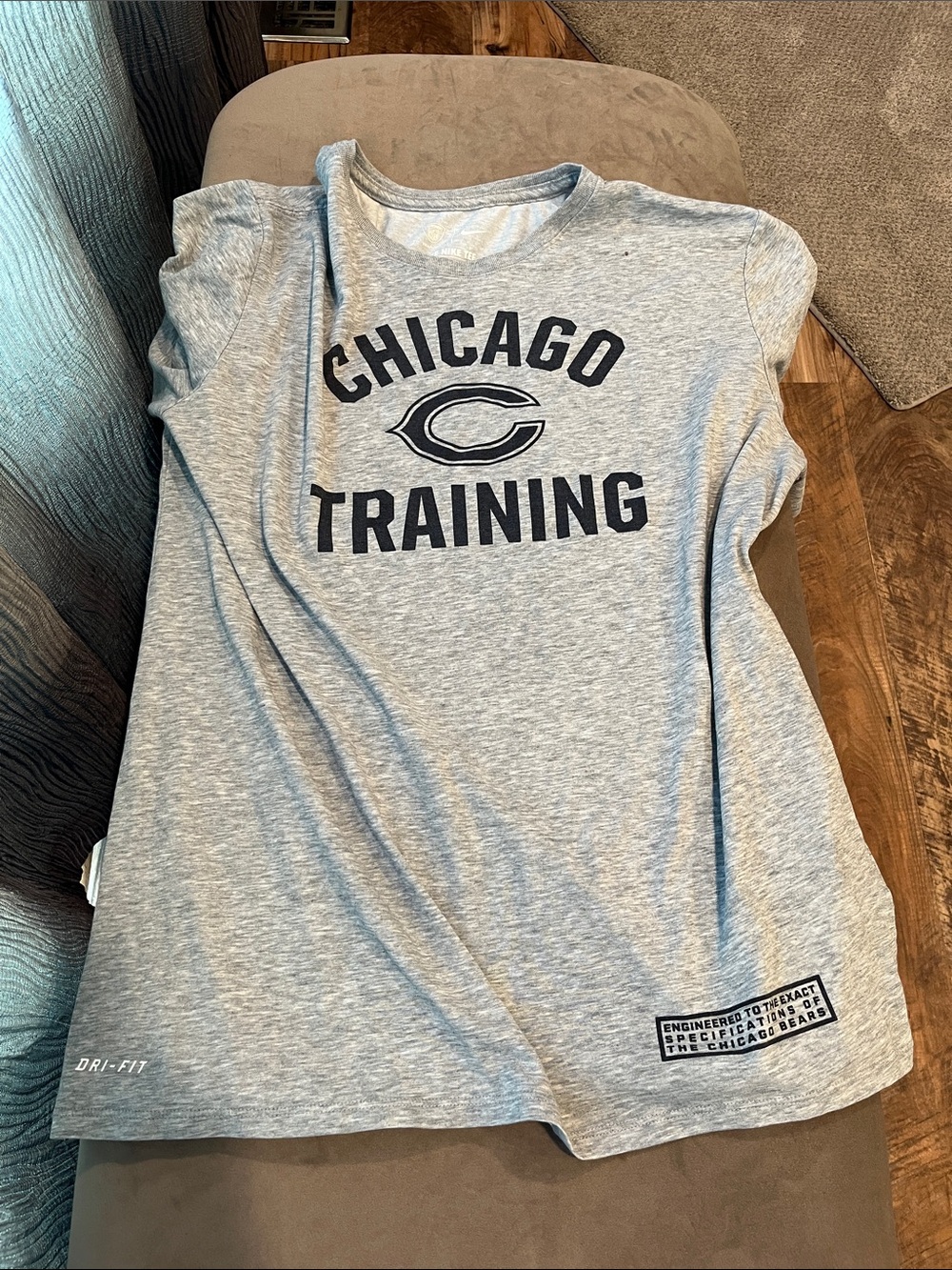 NFL Gray Chicago Training Short Sleeve Tee